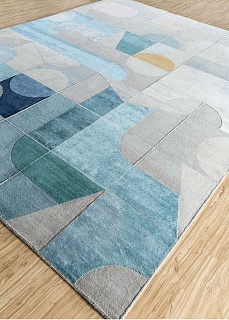  ESK-306 Classic Gray & Cool Aqua ( Wool & Bamboo Silk )