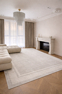 ����� Silk Border White Grey 3x4