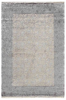 Серо серебристый ковер ручной работы из шерсти и шелка soft cashmere 020 самый большой размер 400x600